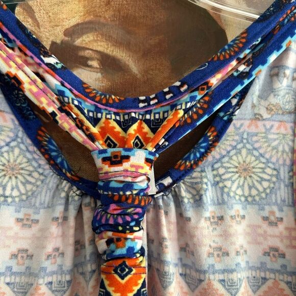 Kiss Colorful Patterned High Low Dress M 10/12 - Picture 16 of 16